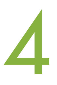 The number four in a bright green color.